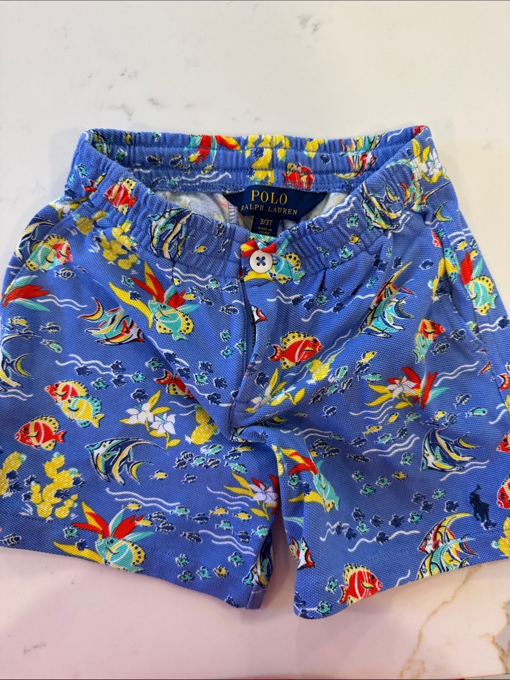 Polo by Ralph Lauren Blue Tropical Fish Shorts for Kids